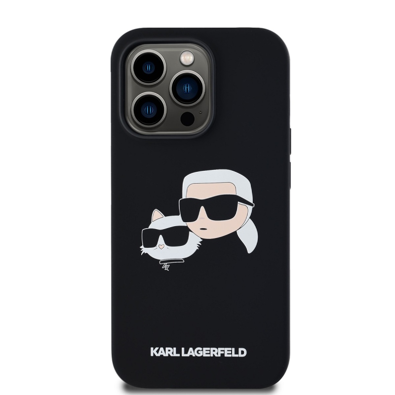 Karl Lagerfeld Liquid Silicone Double Heads Magsafe Zadný Kryt pre iPhone 14 Pro Max Black