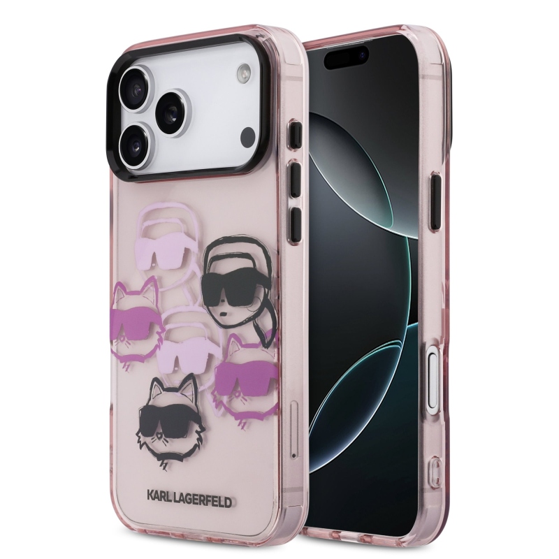 Karl Lagerfeld IML Multi K&CH Heads Zadný kryt pre iPhone 17 Pro Max Pink