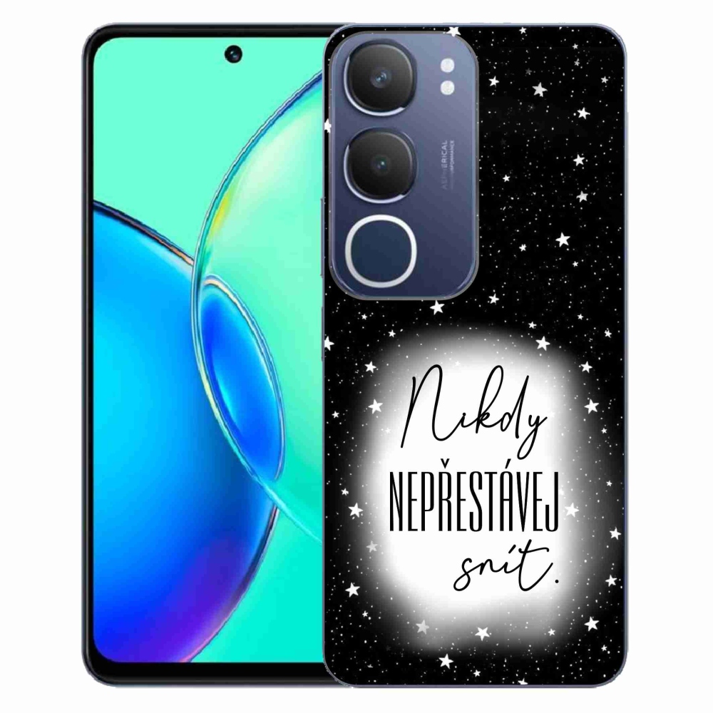 Gélový kryt mmCase na Vivo Y19s - citát 1 bieločierne pozadie