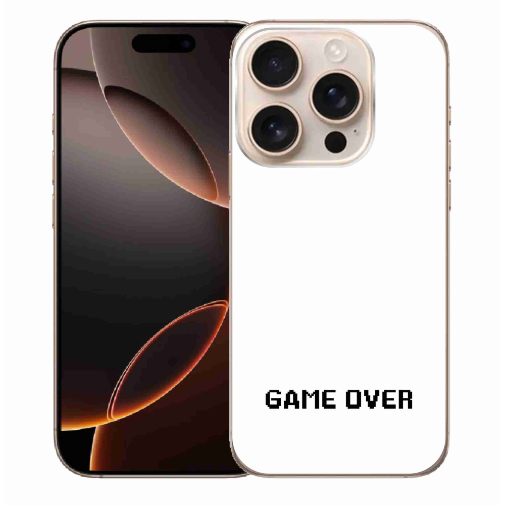 Gélový kryt mmCase na iPhone 16 Pro Max - game over biele pozadie