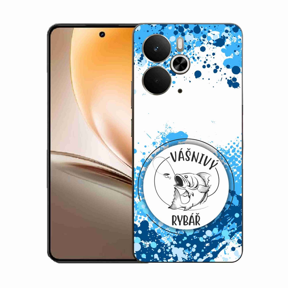 Gélový kryt mmCase na Realme 14 5G - vášnivý rybár biele pozadie