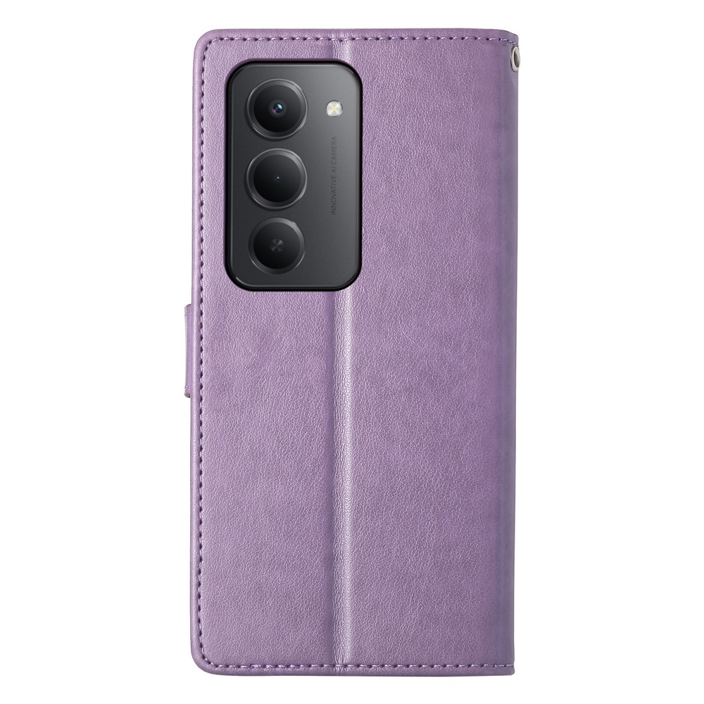 Flowery knižkové puzdro na Xiaomi Redmi 15 5G (169mm) - fialové