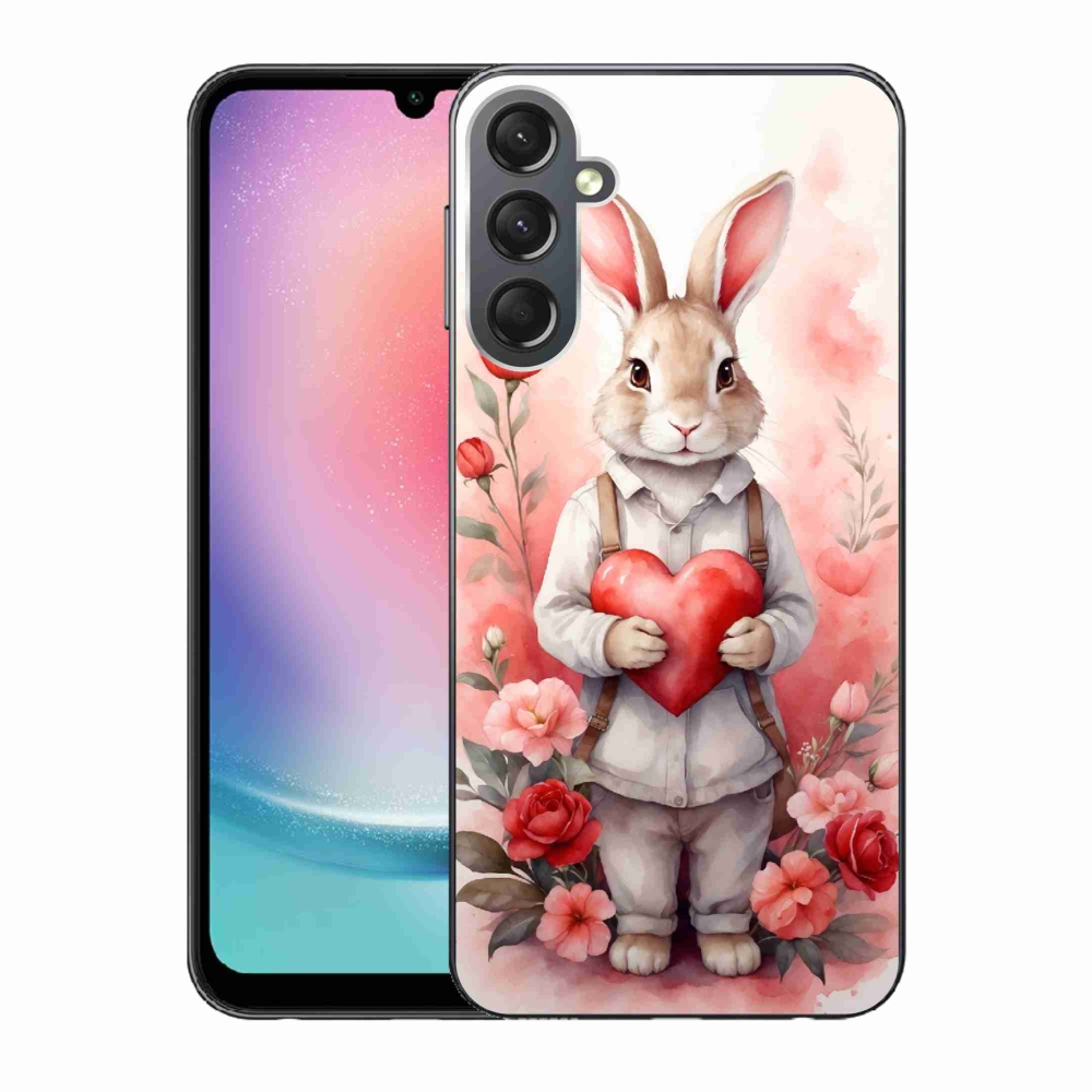 Gélový kryt mmCase na Samsung Galaxy A24 - zajac so srdiečkom