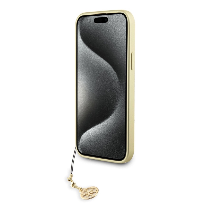 Guess 4G Charm Zadný Kryt pre iPhone 15 Pro Max Brown