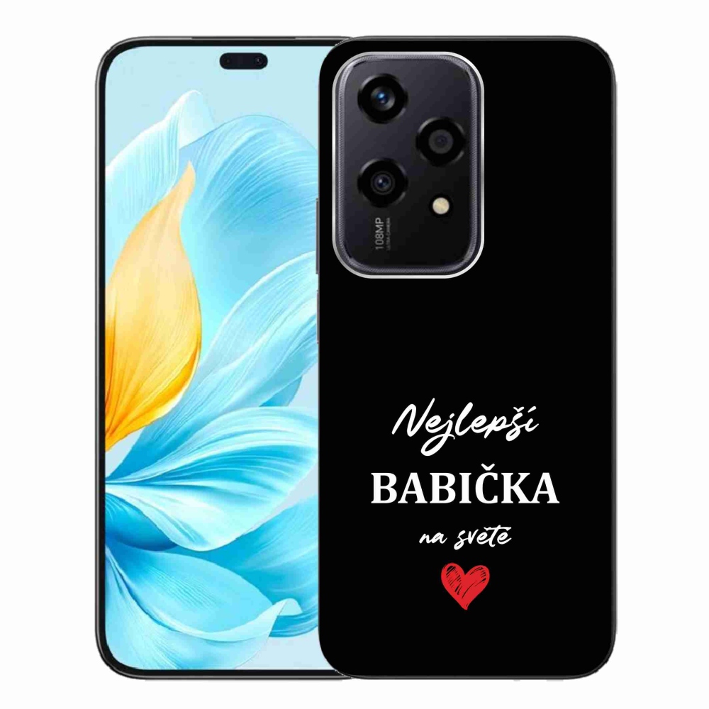 Gélový kryt mmCase na Honor 200 Lite 5G - najlepšia babička 1 čierne pozadie