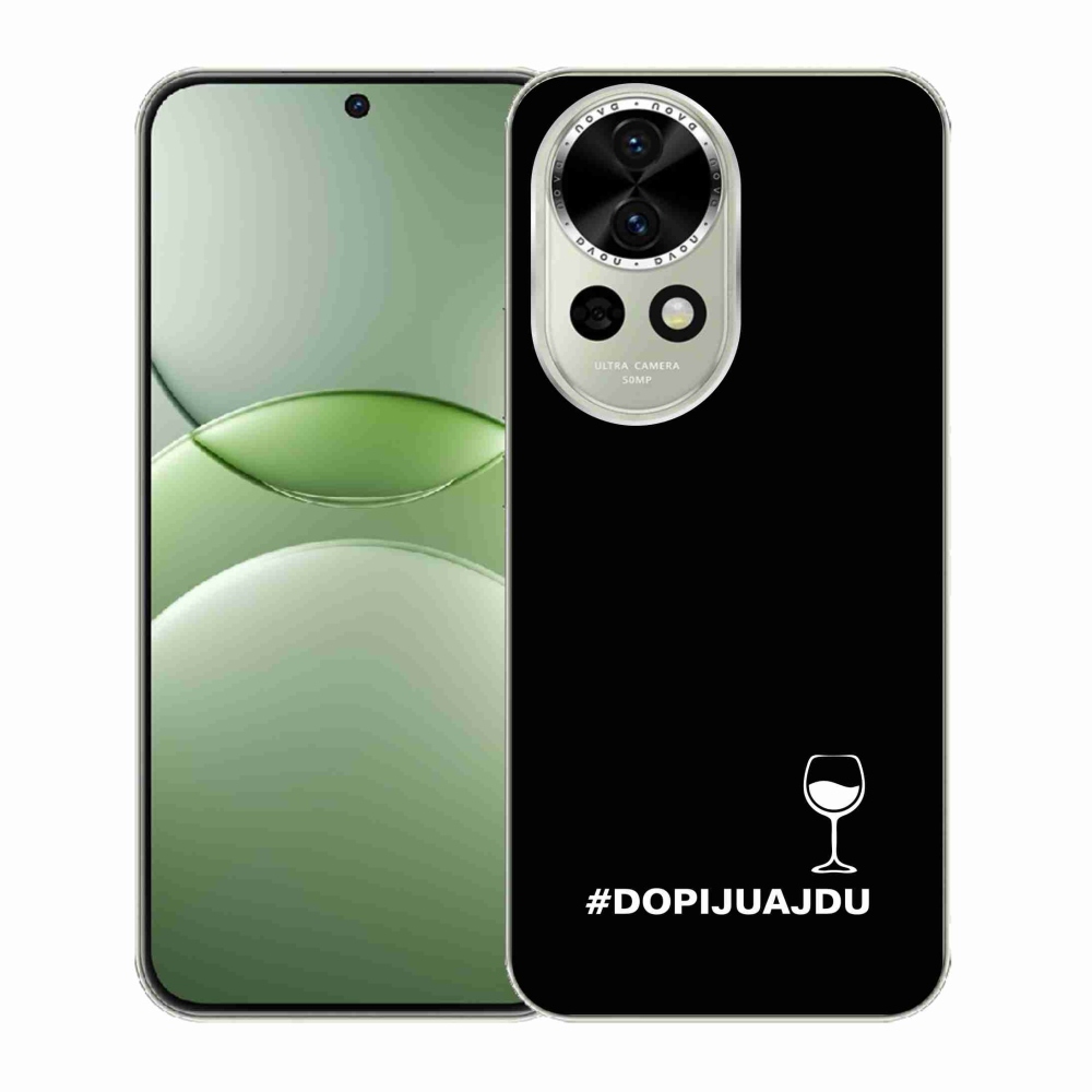 Gélový kryt mmCase na Huawei Nova 13 5G - vínny motív čierne pozadie