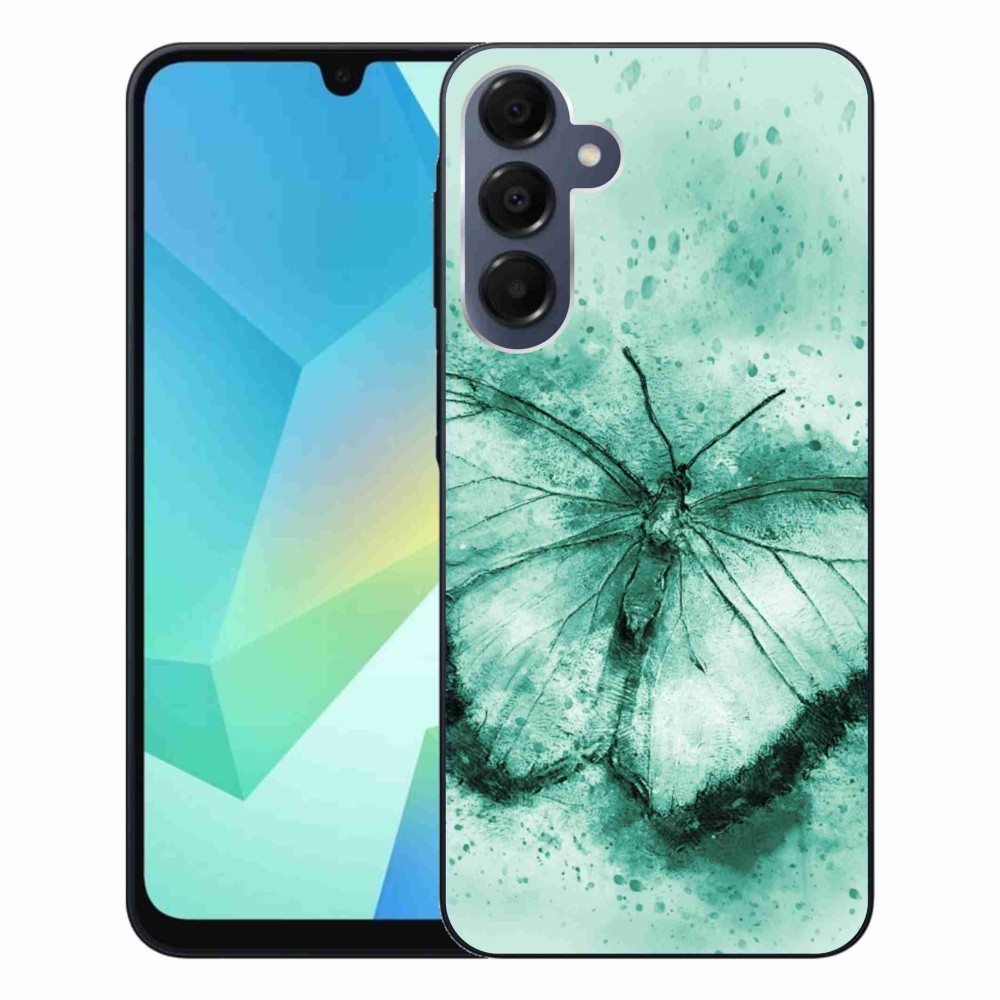 Gélový obal mmCase na Samsung Galaxy A16 4G/5G - zelený motýľ
