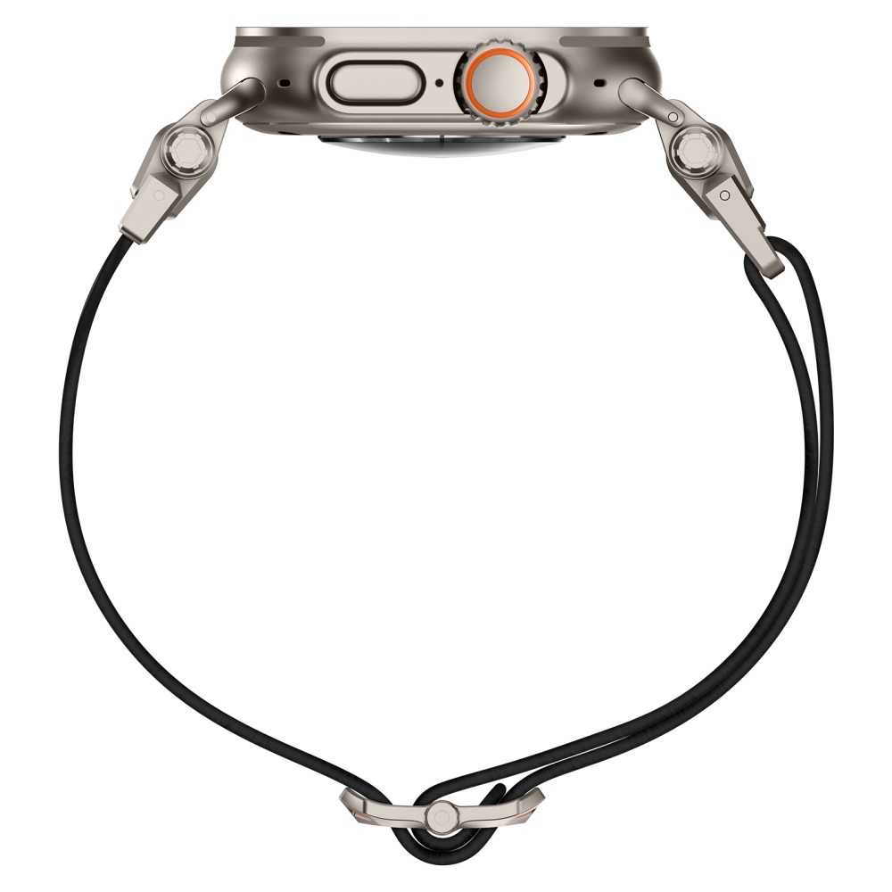 Titanium nylonový remienok na Apple Watch Ultra/Ultra 2 49mm/SE/SE 2022/2023 44mm/10 46mm/9/8/7 45mm/6/5/4 44mm/3/2/1 42 mm - čierny