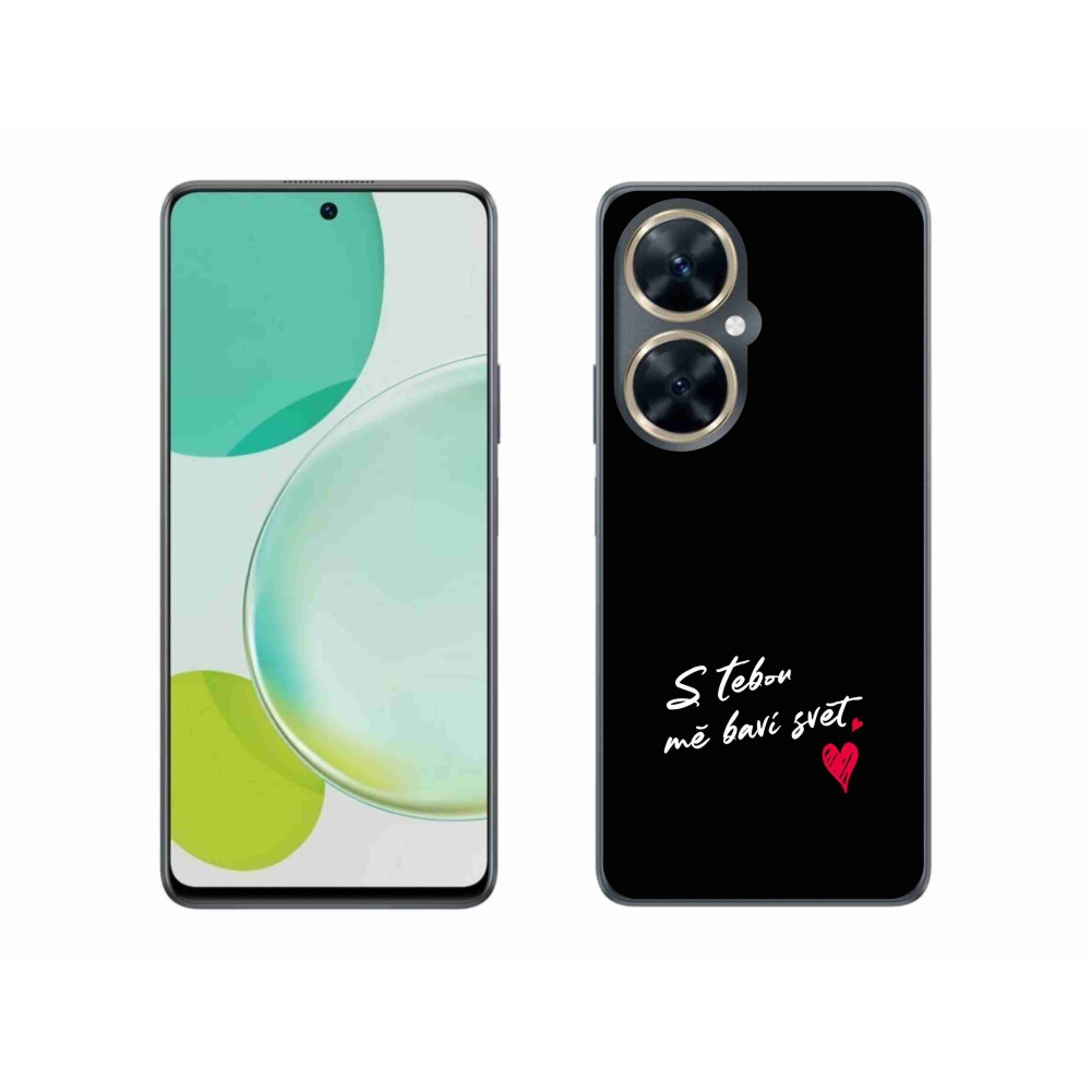 Gélový kryt mmCase na Huawei Nova 11i - zamilovaný text 1 čierne pozadie