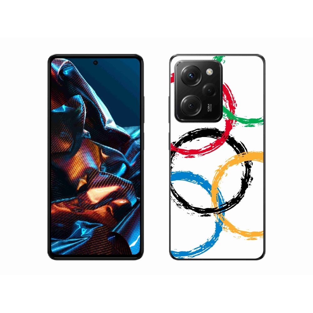 Gélový kryt mmCase na Xiaomi Poco X5 Pro 5G - olympijské kruhy biele pozadie