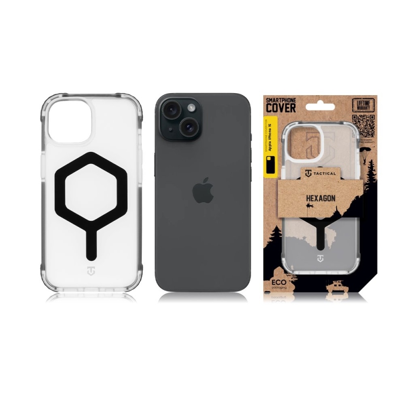 Taktický kryt MagForce Hexagon pre Apple iPhone 15 T-Black