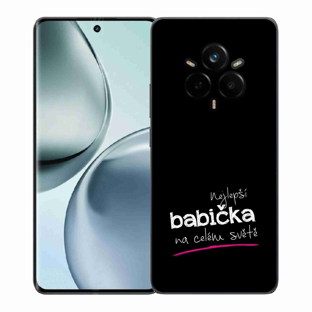 Gélový kryt mmCase na Realme 14 Pro+ 5G - najlepšia babička 4 čierne pozadie