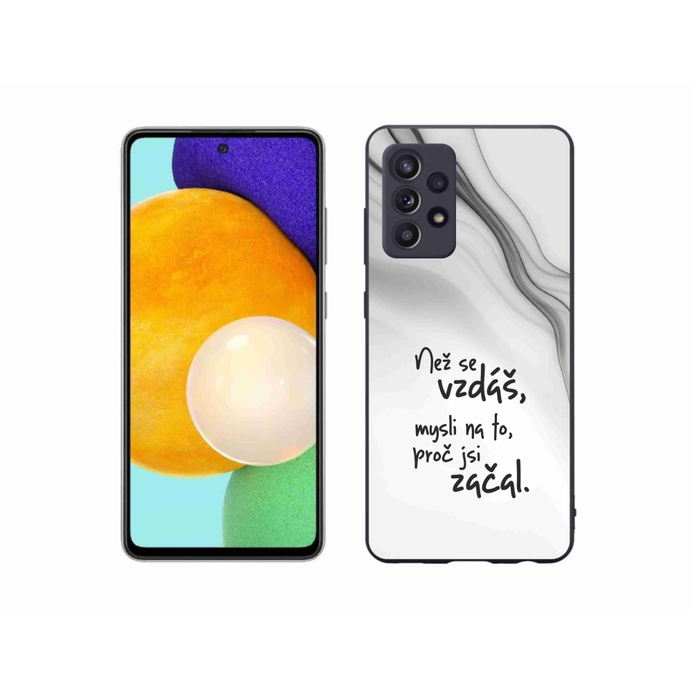 Gélový kryt mmCase na Samsung Galaxy A52/A52 5G - citát 2 biele pozadie