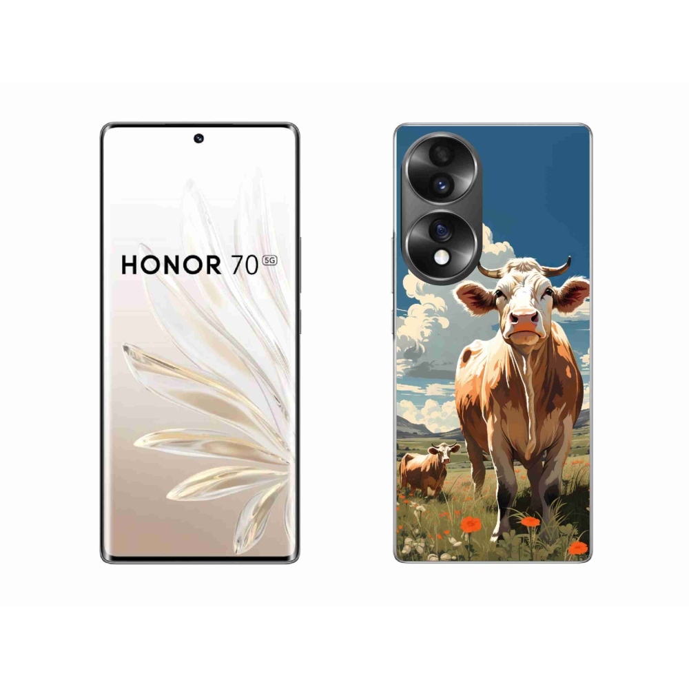 Gélový kryt mmCase na Honor 70 - kravy na lúke