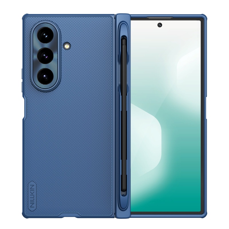Nillkin Super Frosted FOLD Zadný kryt s magnetickým otvorom na pero pre Samsung Galaxy Z Fold 7 Blue