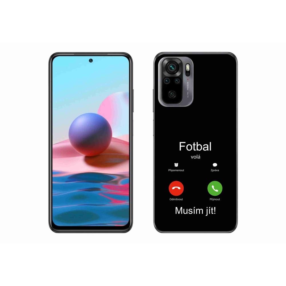 Gélový kryt mmCase na Xiaomi Redmi Note 10S - futbal volá čierne pozadie