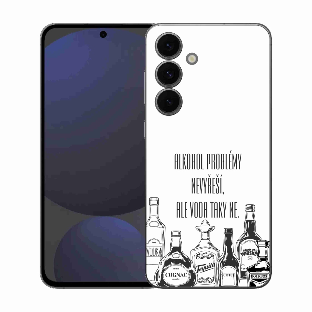 Gélový kryt mmCase na Samsung Galaxy S25 FE - vtipný text biele pozadie