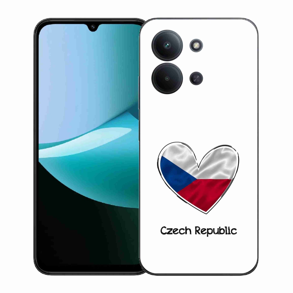 Gélový kryt mmCase na Xiaomi Redmi 15C 4G (171mm)/Poco C85 4G (171mm) - vlajka srdca biele pozadie
