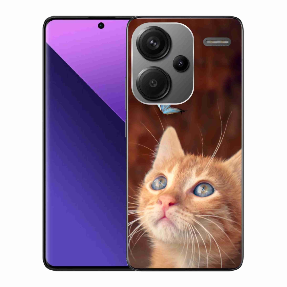 Gélový kryt mmCase na Xiaomi Redmi Note 13 Pro+ 5G - motýľ a mačiatko