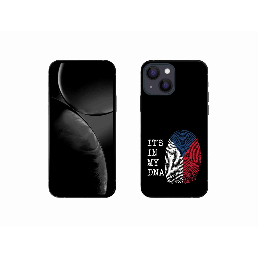 Gélový kryt mmCase na iPhone 13 mini 5.4 - vlajka odtlačok prsta čierne pozadie