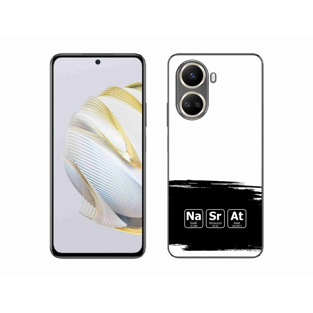 Gélový kryt mmCase na Huawei Nova 10 SE - chemické prvky čiernobiele pozadie