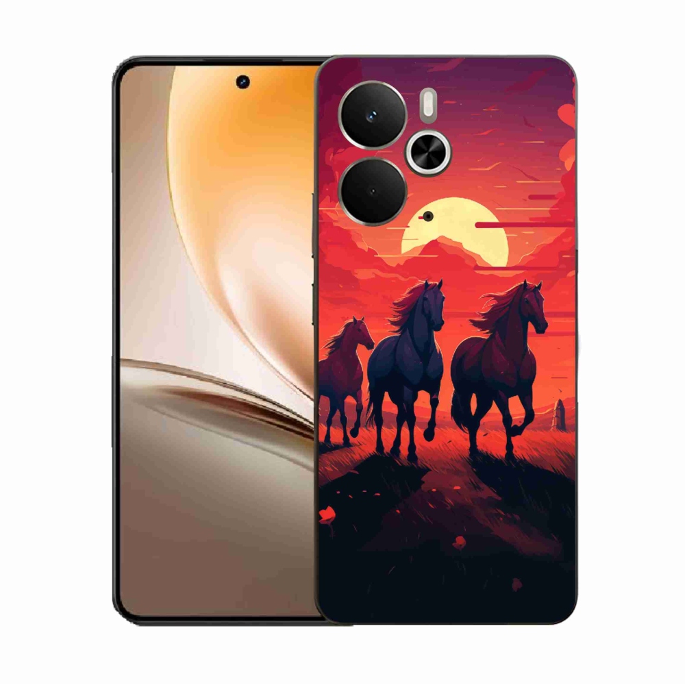 Gélový kryt mmCase na Realme 14 5G - kone a západ slnka
