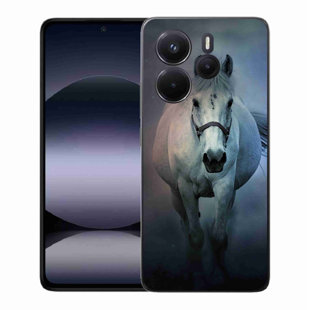 Gélový kryt mmCase na Xiaomi Redmi Note 14 - bežiaci biely kôň