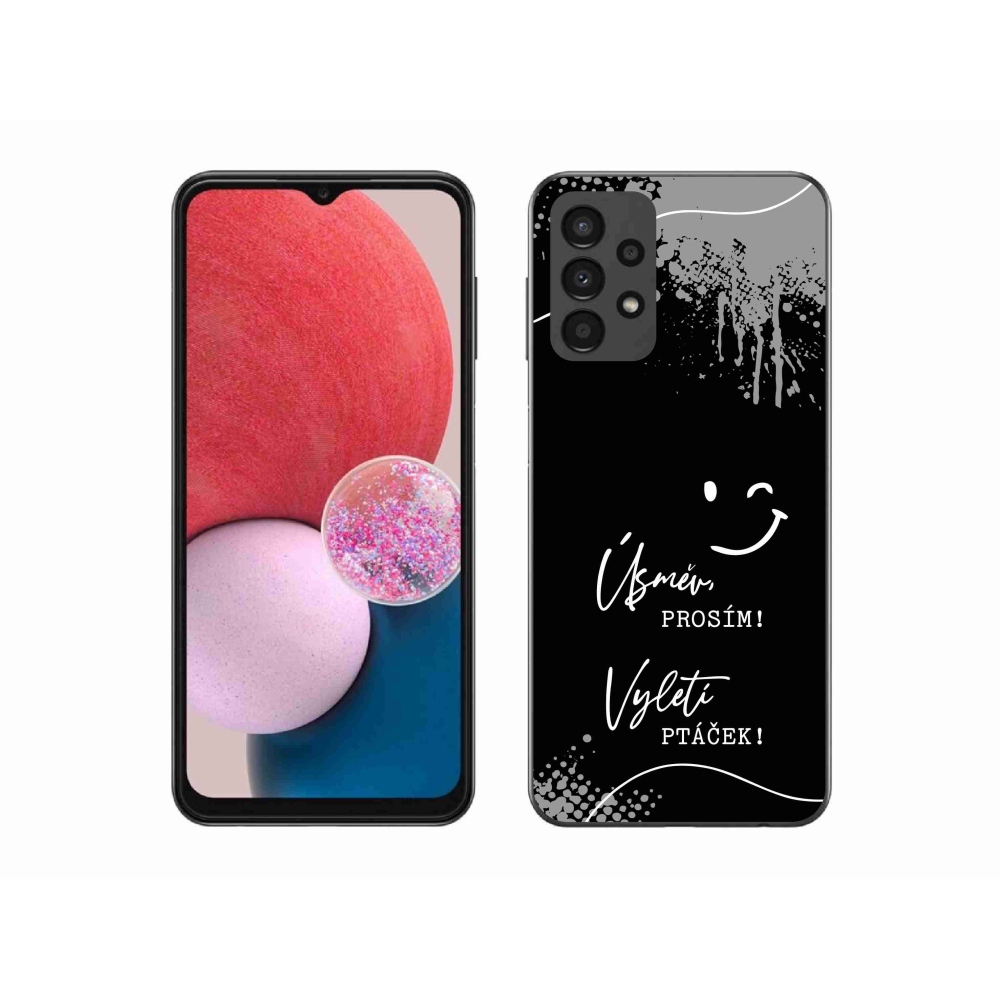 Gélový kryt mmCase na Samsung Galaxy A13 4G - vtipný text 4 čierne pozadie