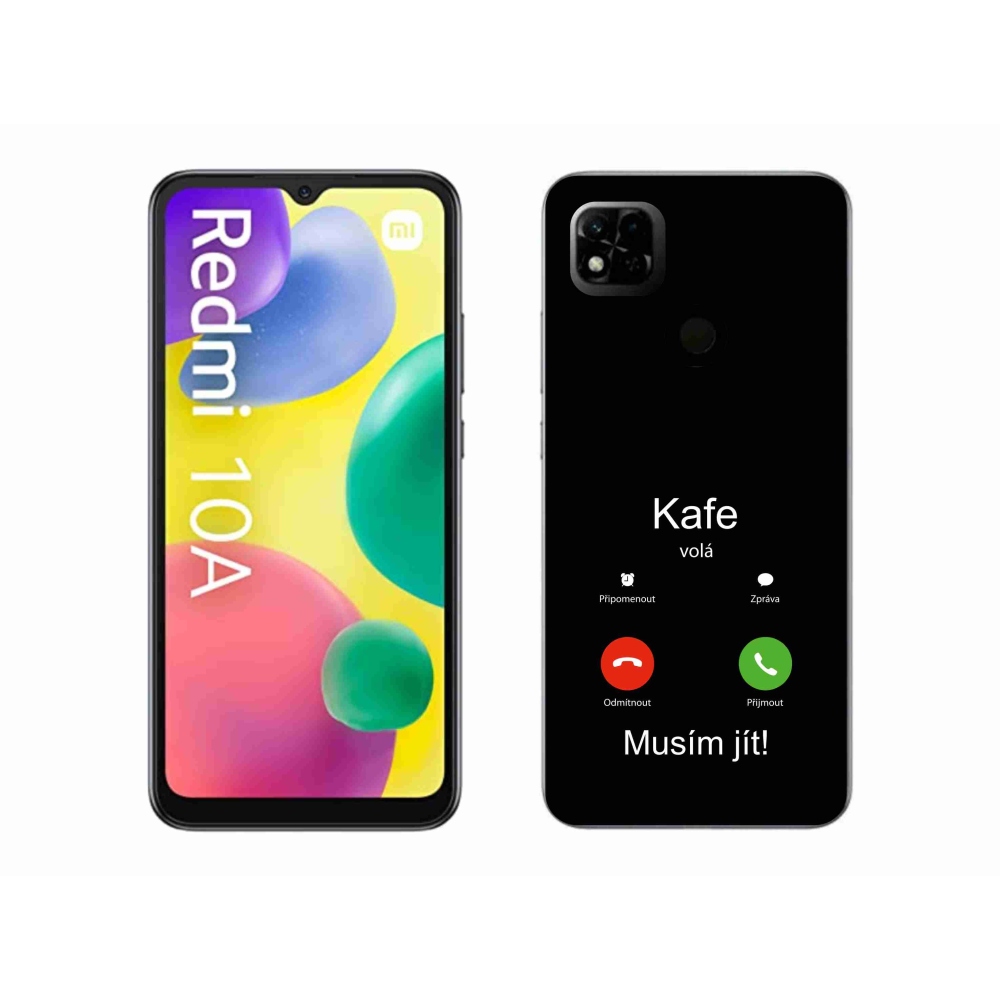 Gélový kryt mmCase na Xiaomi Redmi 10A - kafe volá čierne pozadie