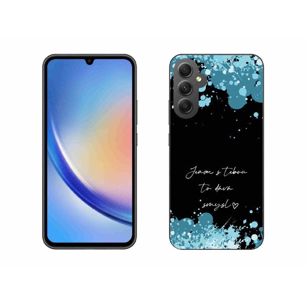 Gélový kryt mmCase na Samsung Galaxy A34 5G - zamilovaný text čierne pozadie