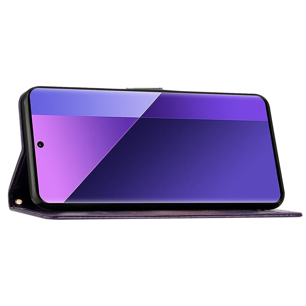 Flowers knižkové púzdro na Motorola Moto G85 5G - tmavofialové