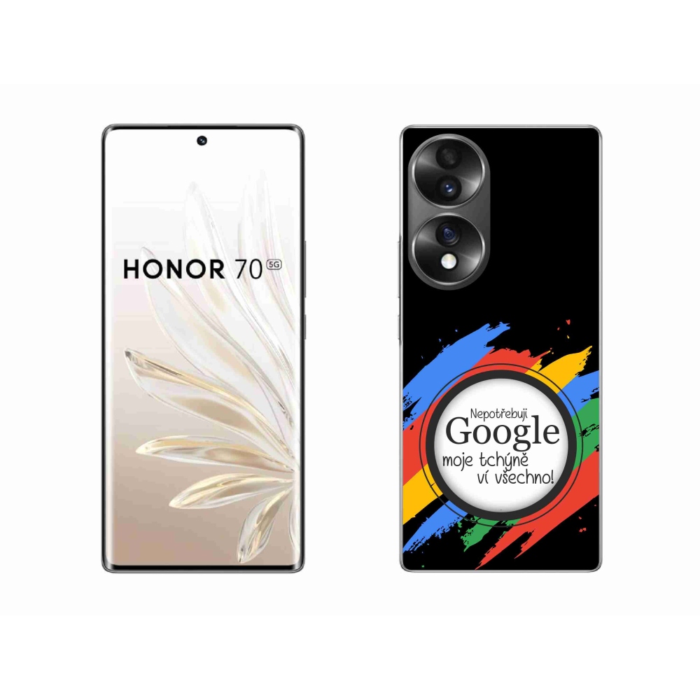 Gélový kryt mmCase na Honor 70 - svokra vie všetko čierne pozadie