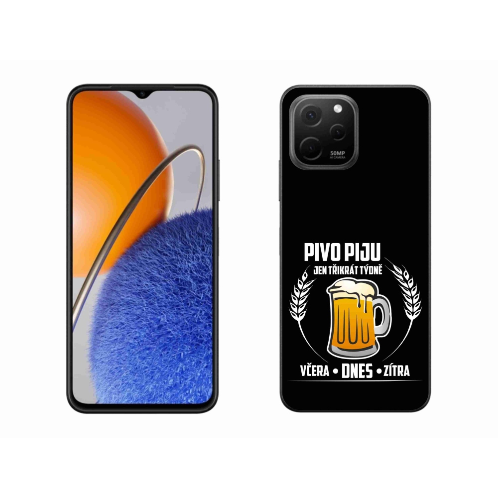 Gélový kryt mmCase na Huawei Nova Y61 - pivný motív čierne pozadie