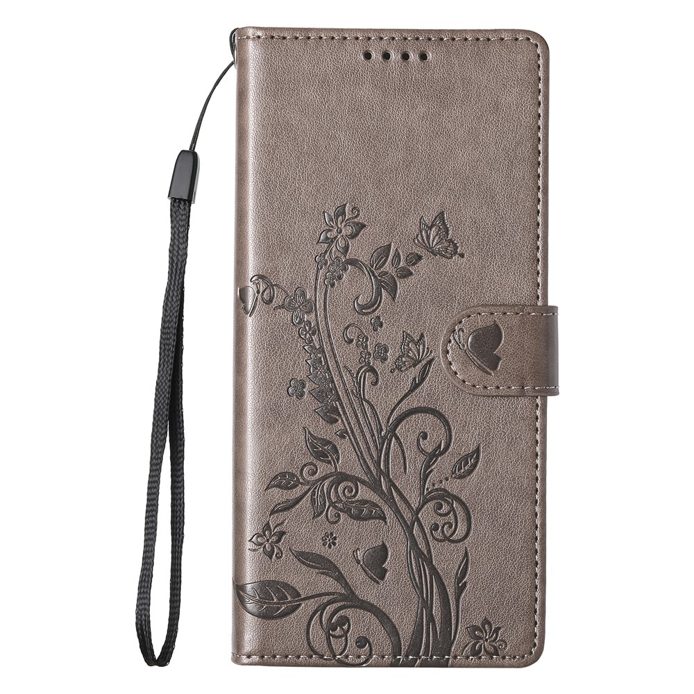 Flowery knižkové púzdro na Samsung Galaxy A07 4G - šedé