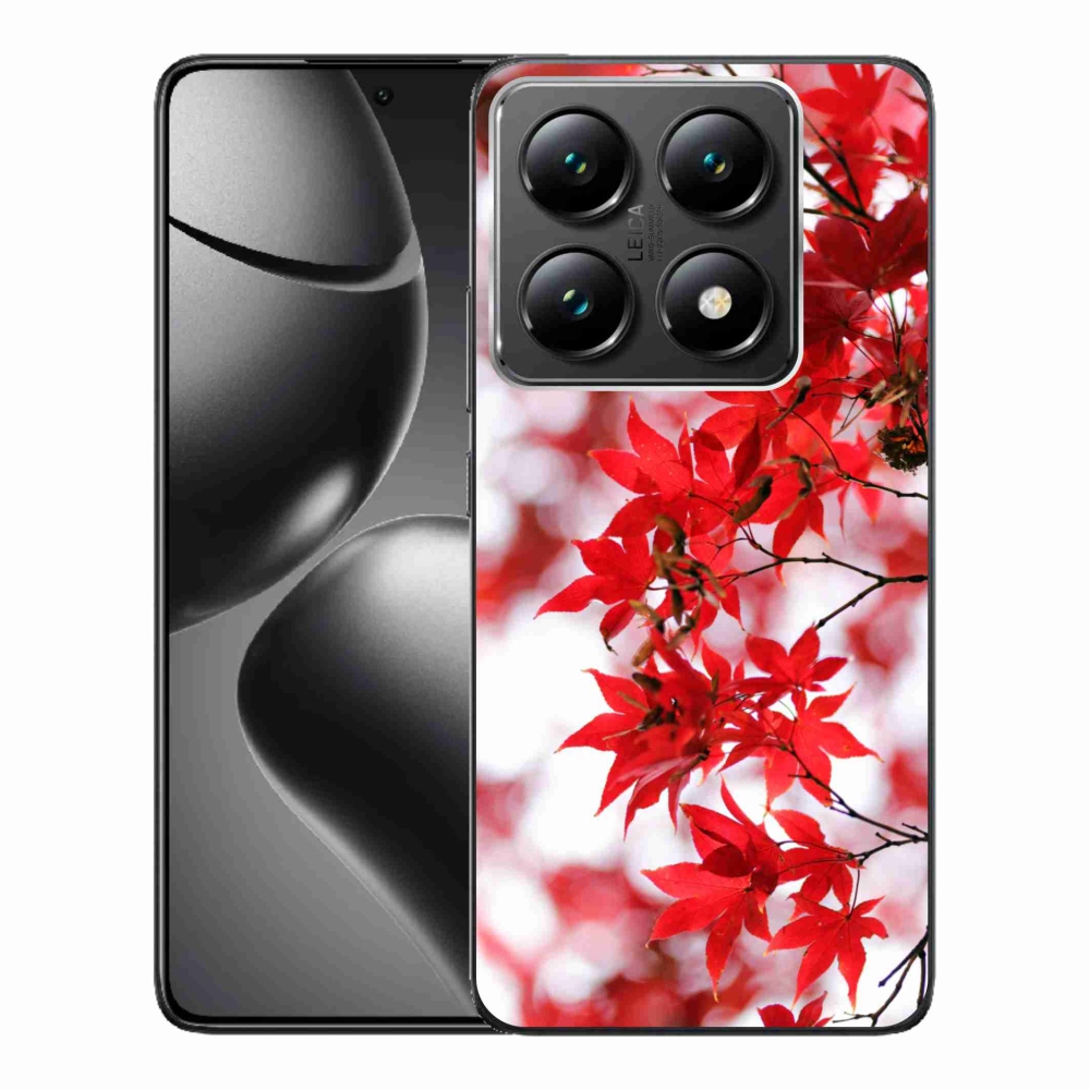 Gélový kryt mmCase na Xiaomi 14T Pro - červené listy