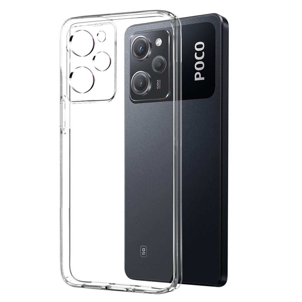NORTHJO priehľadný gélový obal + tvrdené sklo na Xiaomi Poco X5 Pro 5G - priehľadný