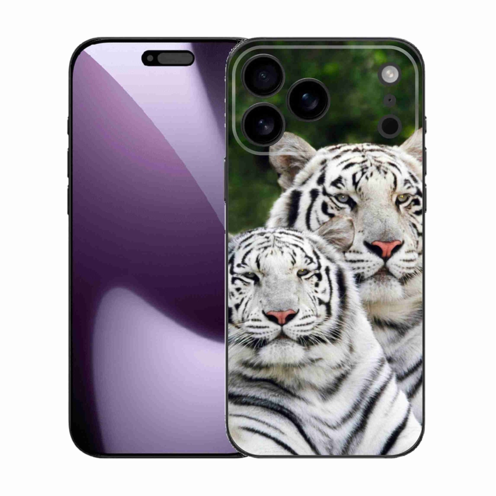 Gélový kryt mmCase na iPhone 17 Pro Max - bieli tigre