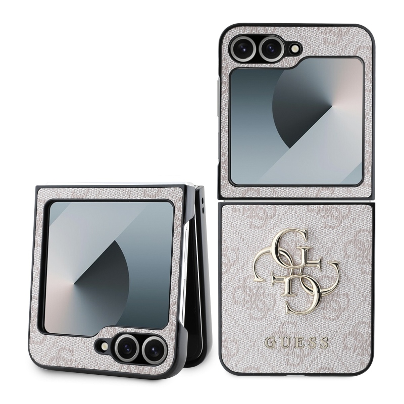 Guess PU 4G Metal Logo Zadný Kryt pre Samsung Galaxy Z Flip 6 Pink