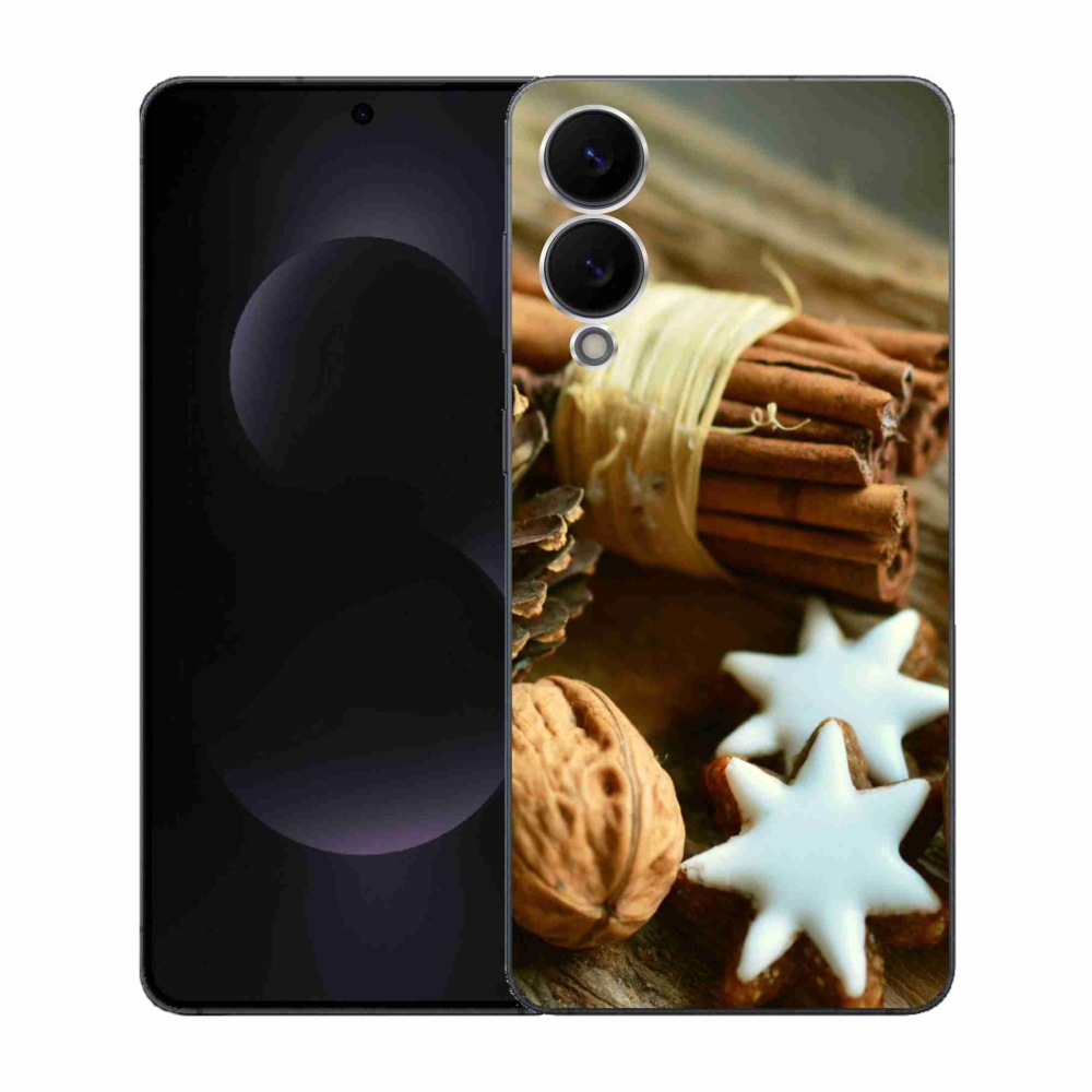 Gélový kryt mmCase na Samsung Galaxy S25 Edge - škorica a perníčky
