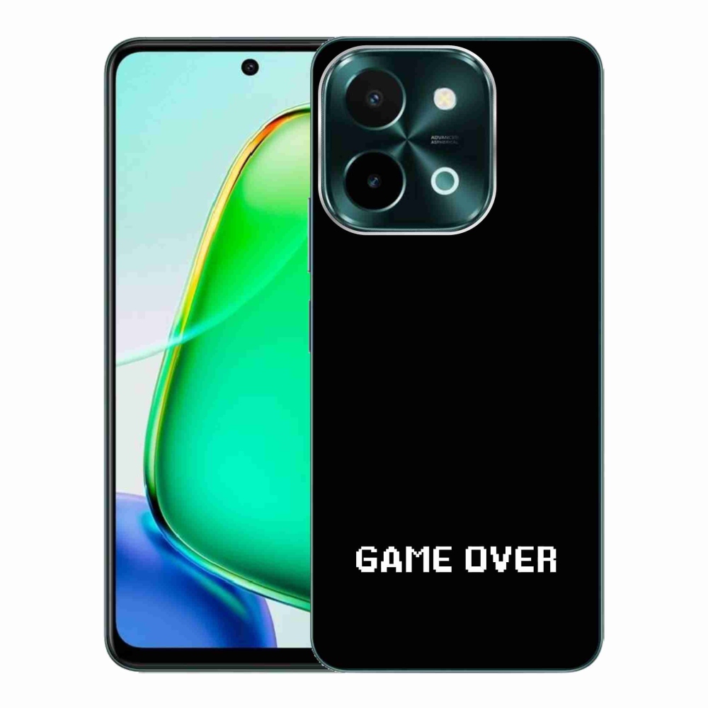 Gélový kryt mmCase na Vivo Y28 - game over čierne pozadie