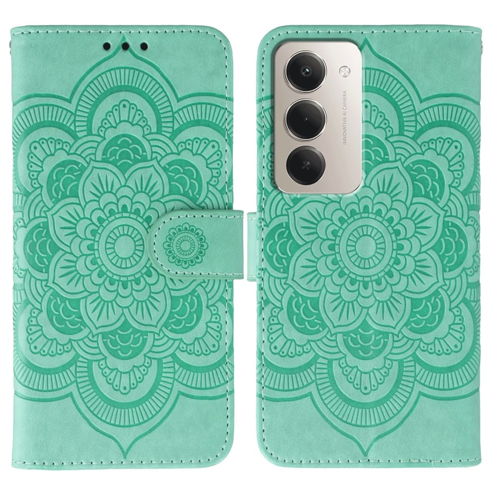 Mandala knižkové puzdro na Xiaomi Redmi 15 5G - modrozelené
