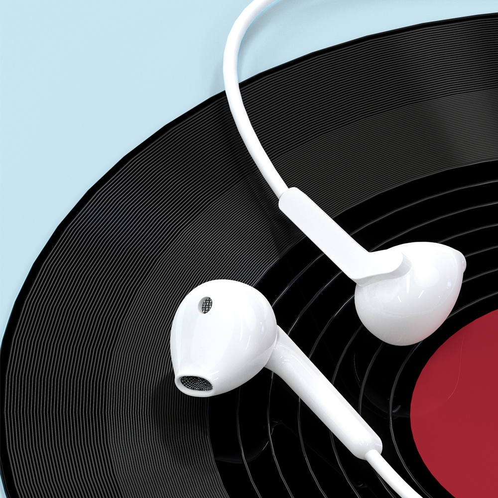 Drôtové slúchadlá do uší Dudao X3C USB-C 1,2 m – biela