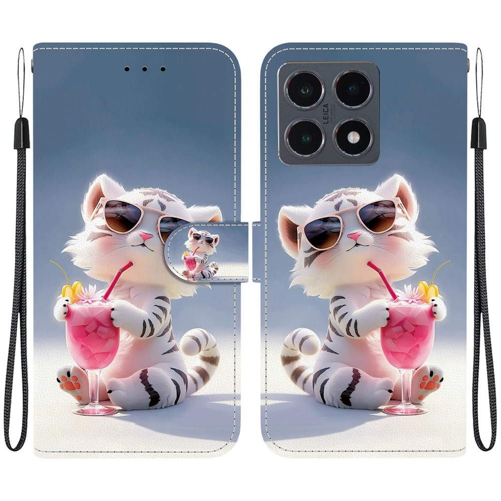 Versatile knižkové púzdro na Xiaomi 15T - biely tigrík