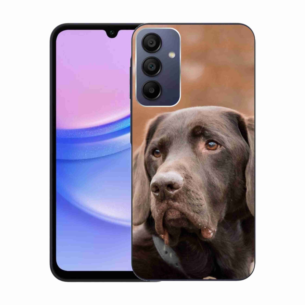 Gélový obal mmCase na Samsung Galaxy A15 4G/5G - hnedý labrador