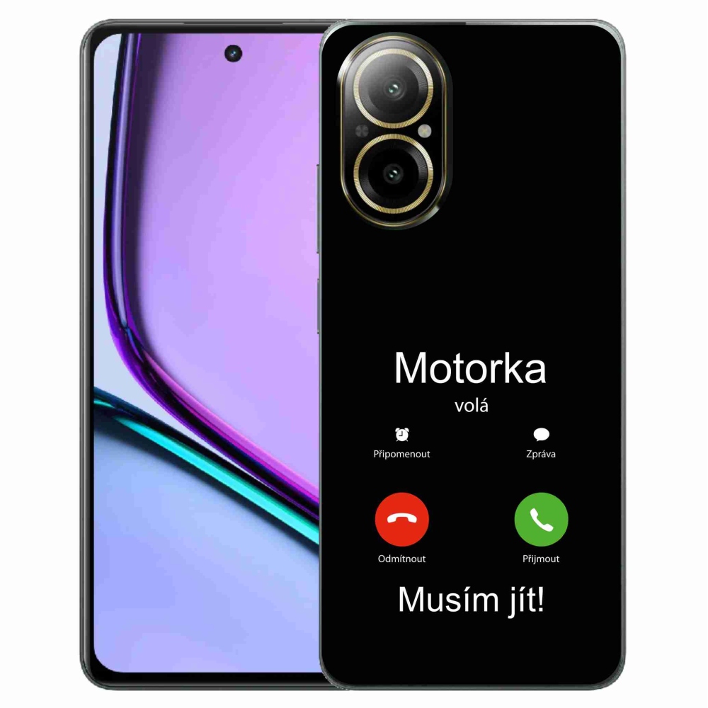 Gélový kryt mmCase na Realme C67 - motorka volá čierne pozadie