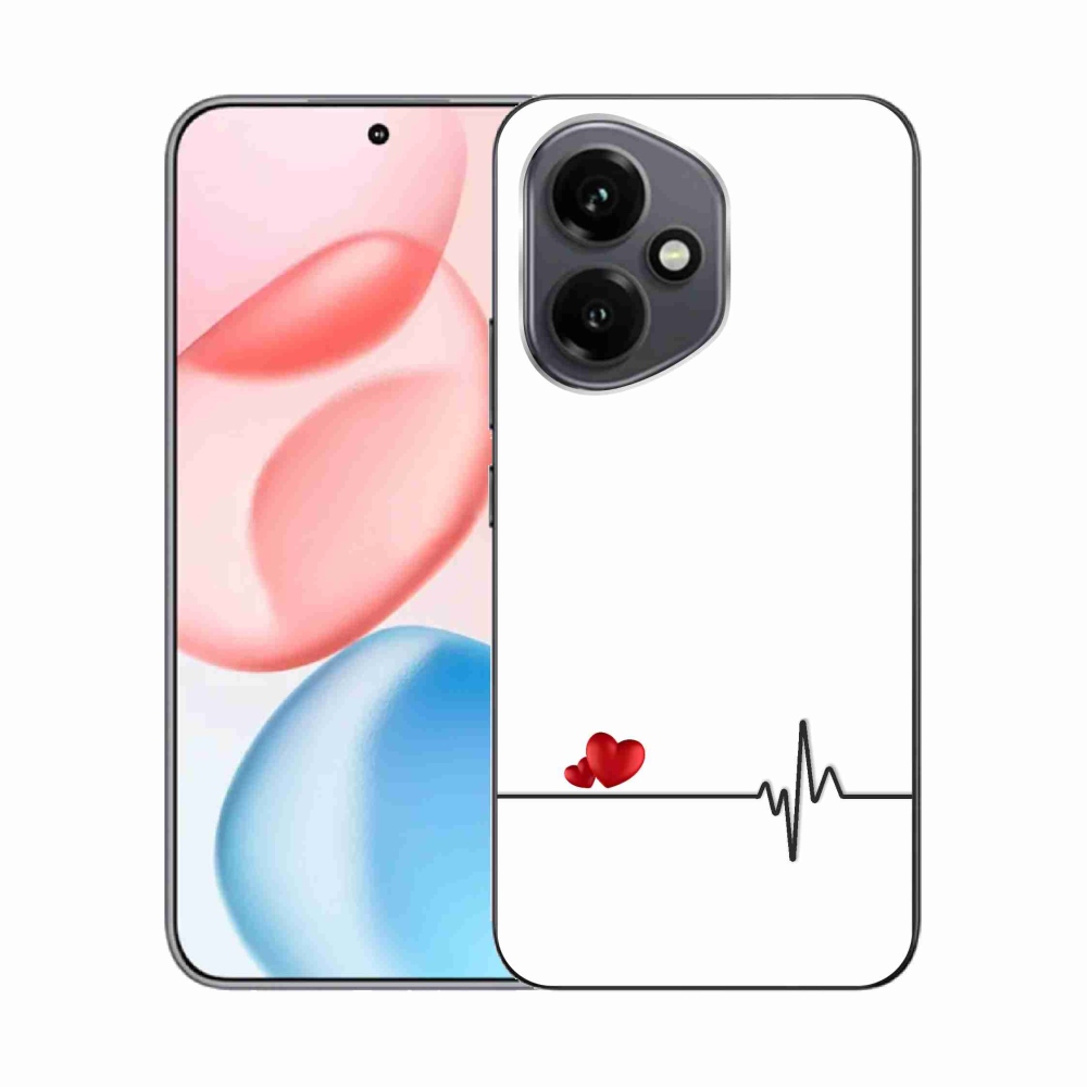 Gélový kryt mmCase na Honor 400 - srdce a tep biele pozadie