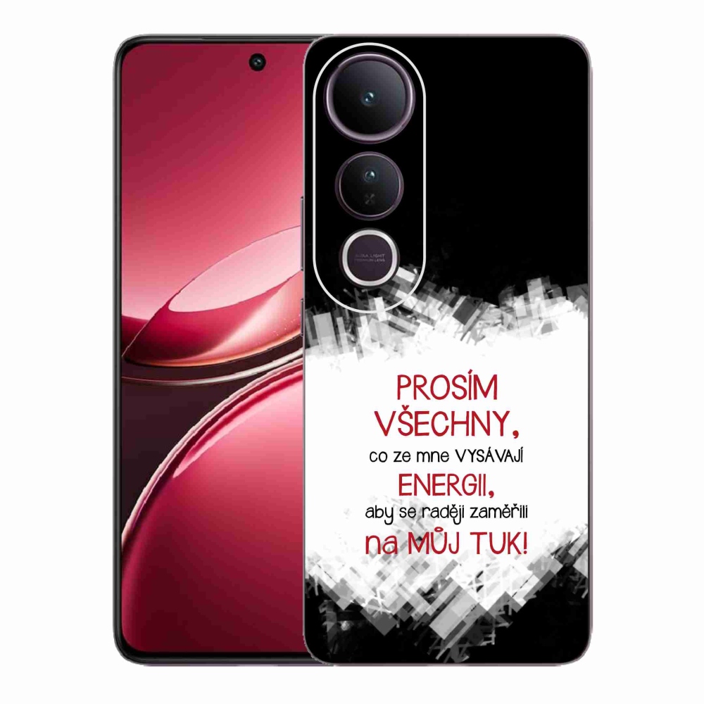 Gélový kryt mmCase na Vivo V50 Lite 4G/5G - vtipný text 1 červený