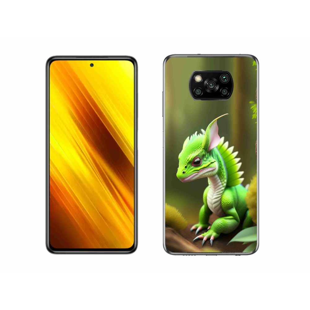 Gélový kryt mmCase na Xiaomi Poco X3 - zelený dráčik