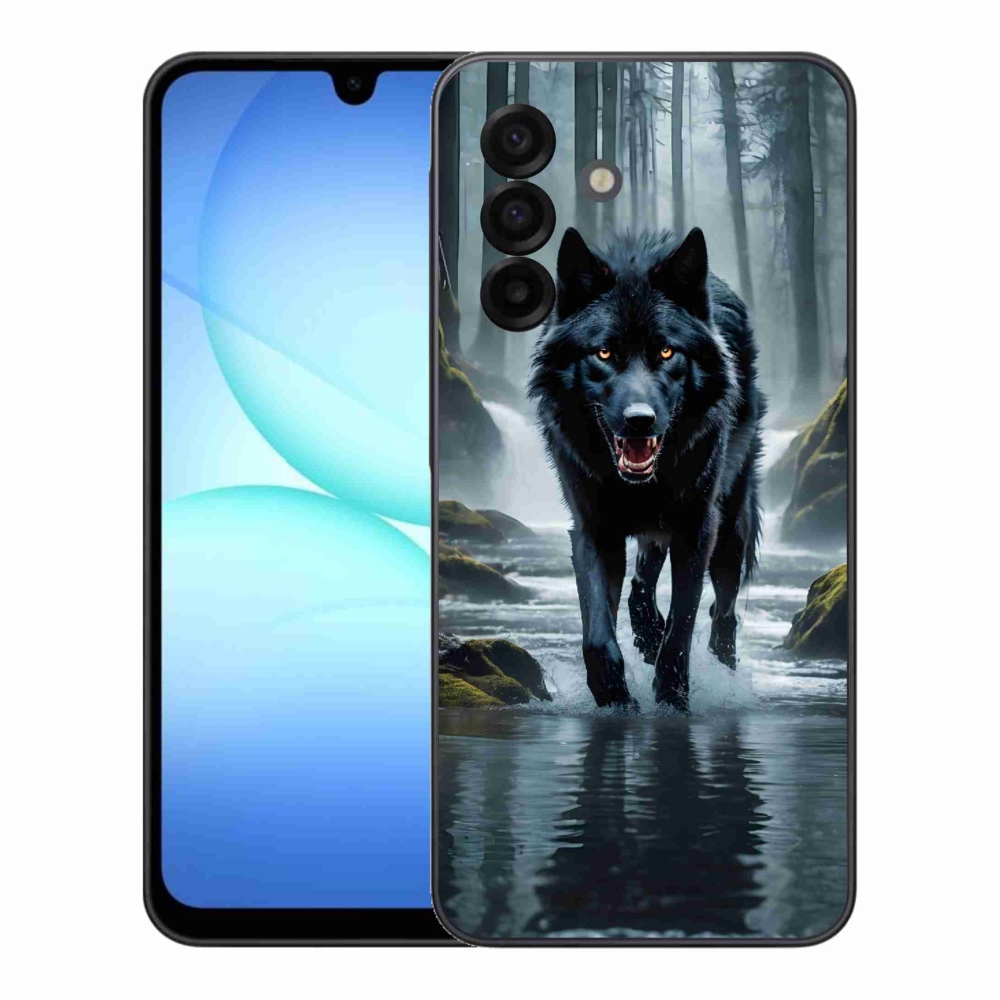 Gélový kryt mmCase na Samsung Galaxy A17 5G - čierny vlk