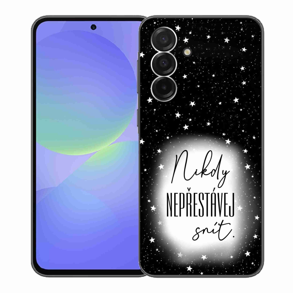 Gélový kryt mmCase na Samsung Galaxy A36 5G - citát 1 bieločierne pozadie
